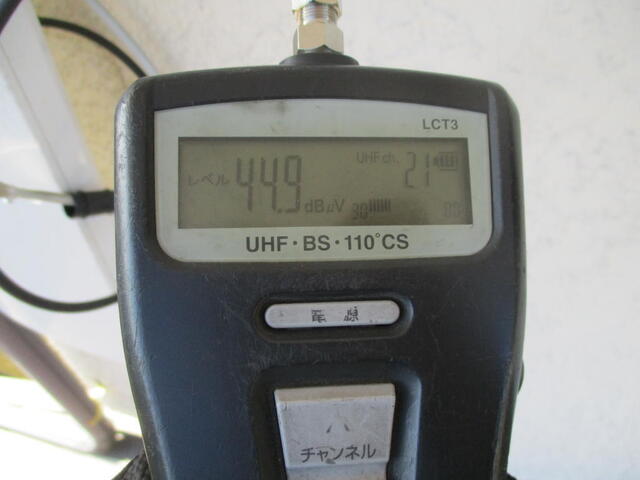 フジテレビ(21ch)電波強度が日テレよりも10㏈弱い