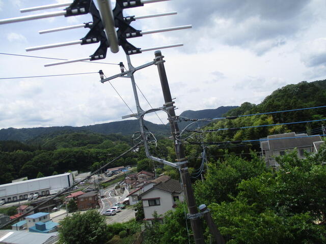 山に向てて電波受信(反射波)