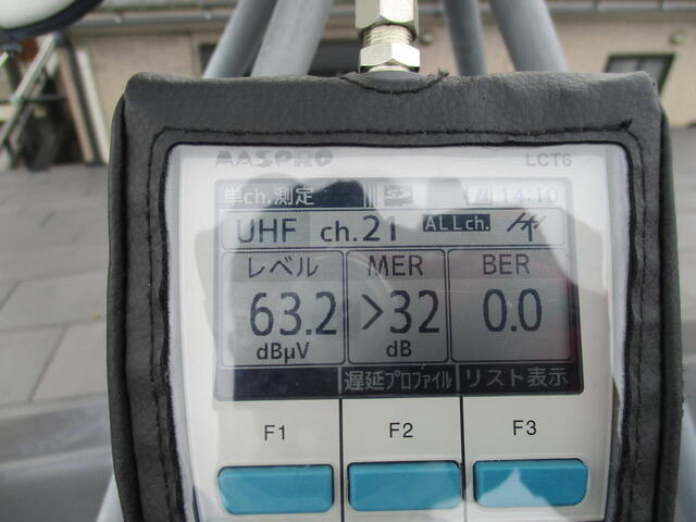 地デジ電波受信状況は、正常範囲
