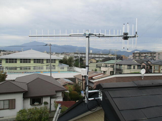 破風板壁面アンテナ工事でアンテナ建て替え工事