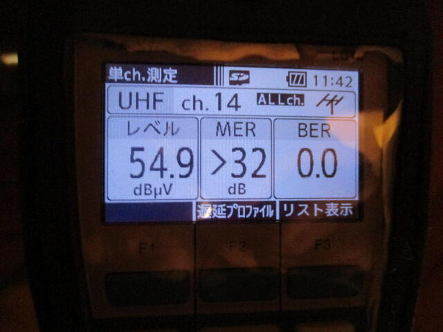 小仏相模原中継局受信東京MXテレビ(14ch)電波受信に問題無い